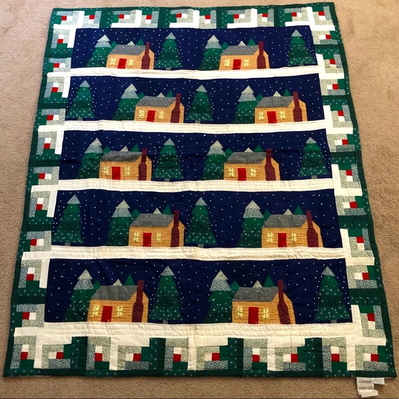 Quilt Blanket “No Place Like Home” Design Detailed Handmade Stitched 4’x5’ - Picture 2 of 8